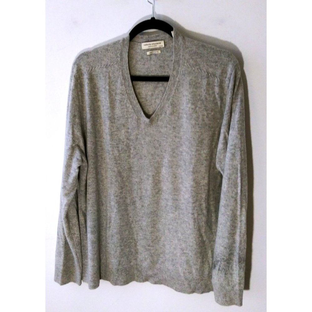 Women's Valerie Stevens Separates V Neck Cashmere Gray Pullover Size 2X Plus